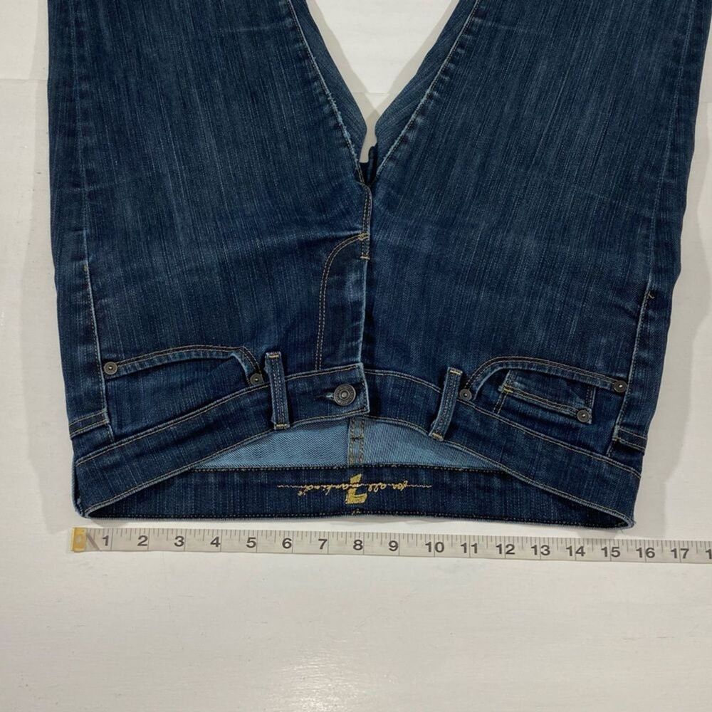 7 For All Mankind Gold Digger Jeans Womens 29 Blue Low Rise Straight Designer - Picture 9 of 12